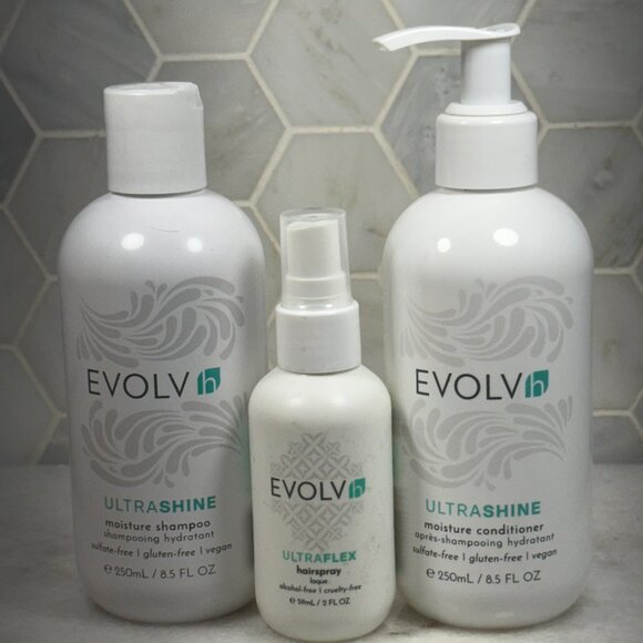 EVOLVh - Natural UltraShine Moisture Shampoo-Condtioner- Hairspray